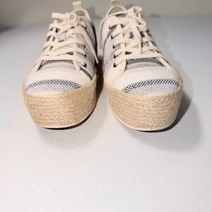 BOBS from Skechers Cream and Blue Espadrilles